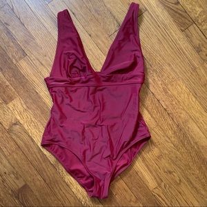V Neck One -Piece Swimsuit